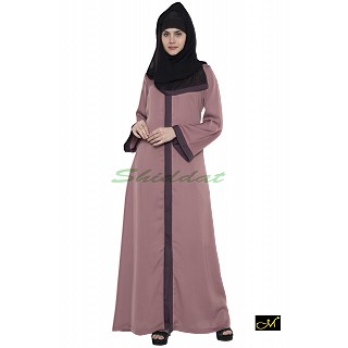 Front open Abaya- Puce Pink